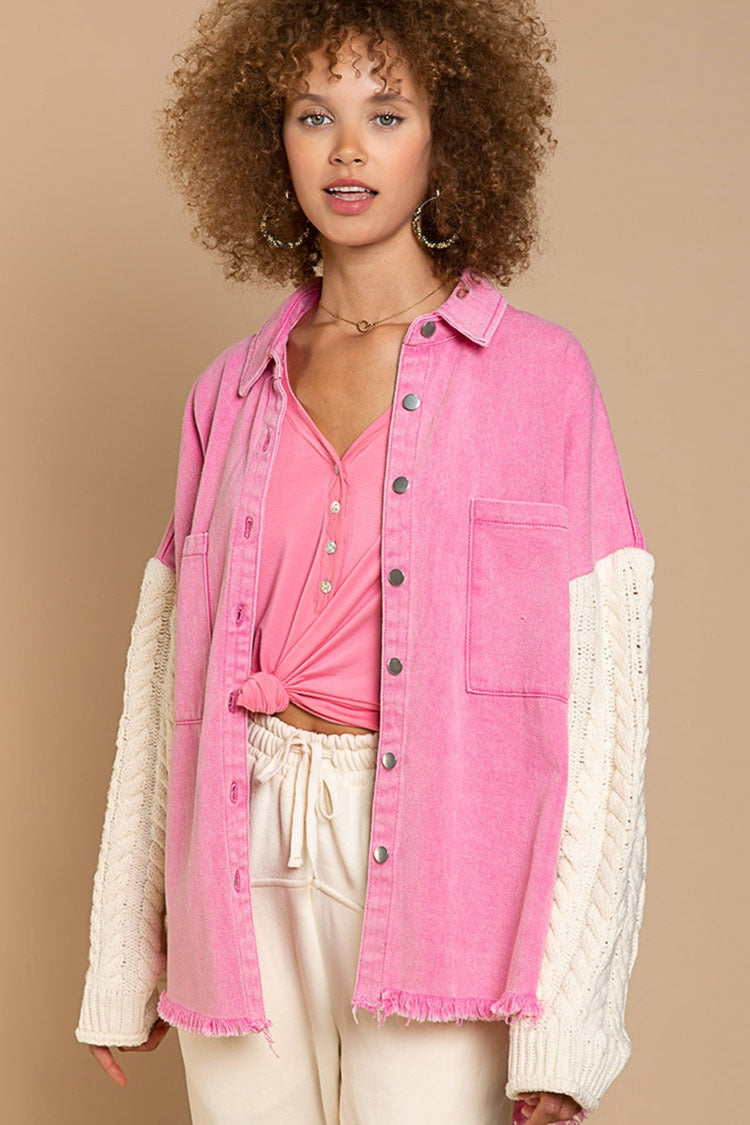 Women's Fashion Personality Splicing Jacket Tweed