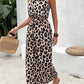 Leopard Print Sleeveless Leopard Print Women's Wide-leg Pants