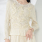 Solid Color Embroidered Long-sleeved Top Handmade Pleated Two-piece Overskirt Suit