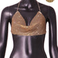 Women's Fashion Metal Super Flash Rhinestone Chain Halter Tube Top Sling