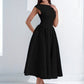 Backless Crew-neck Sleeveless Tank Dress Womens Midi Dress