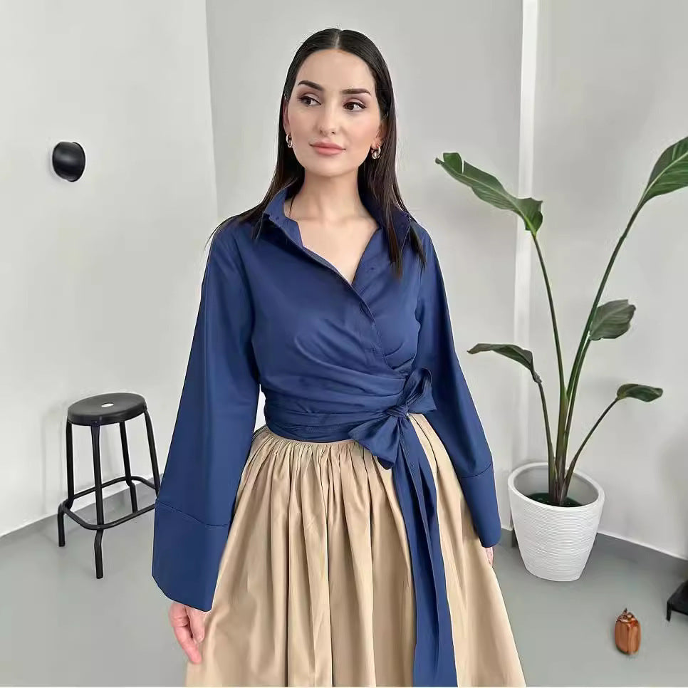 Niche Design Long Sleeve All-matching Shirt