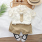 Costume d'été à manches courtes, chemise imprimée, short, costume deux pièces