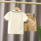 Ensemble deux pièces pour garçon, tenue d'été tendance, chemise à manches courtes, motif dessin animé