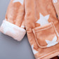 Girls' Cute Cartoon Flannel Pajama Suit