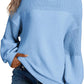 Solid Color Lantern Sleeve Pullover Round Neck Sweater