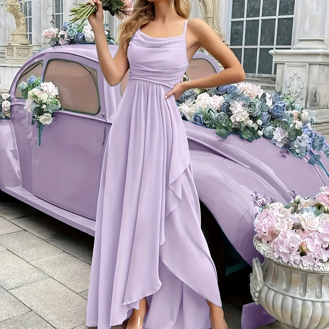 Women's Color All-matching Single Strap Waist-tight Dress