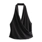 Women's Hanging Collar Short Chic Cool Top