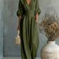 Summer Short-sleeved Jumpsuit Fashion Casual V-Neck Wide-Leg Pants Womens Clothing