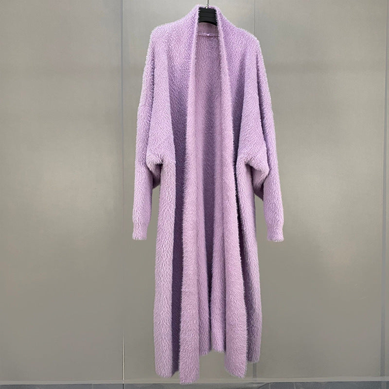 Women's Super Long Temperament Thick Knitted Cardigan Jacket