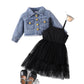 Spring And Autumn Children's Fashion Gauze Skirt Set