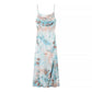 Women's Elegant And Light Mature Pleated Print Camisole Dress