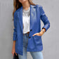 Cardigan boutonné à manches longues en PU pour femme