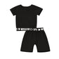 Sports Style Letter Short Sleeve Two-piece Set