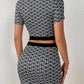 European And American Style Fashion Personalized Printing Slim Fit Midriff-baring Two-piece Set