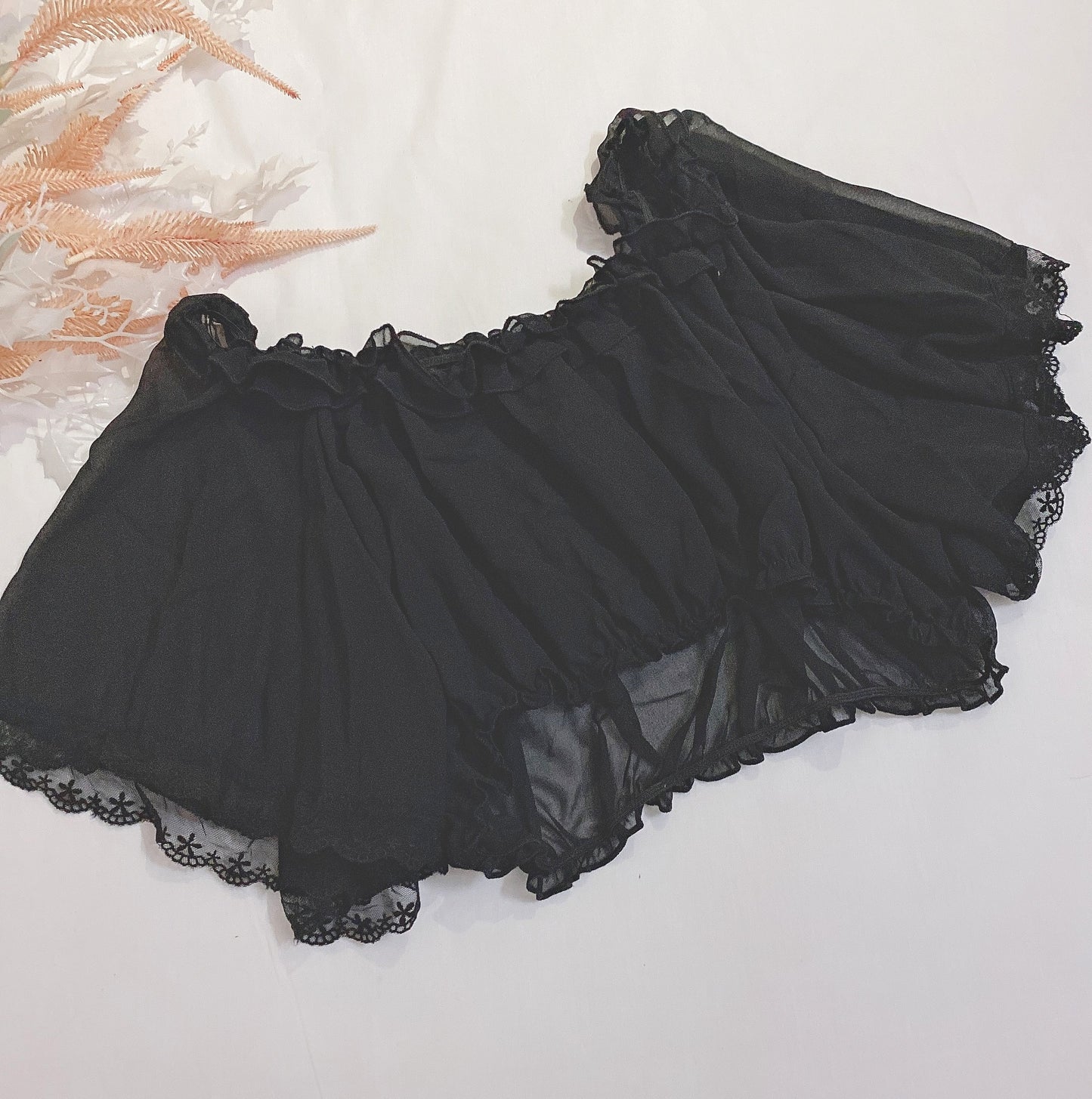 Women's Summer Lace Chiffon Shirt Short Sleeve Bottoming Top