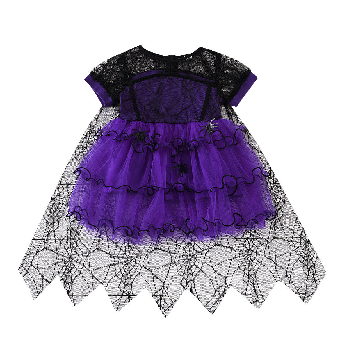 Girls Spider Cloak Mesh Cute Dress