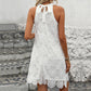 Sleeveless Halter White Doll Dress For Women