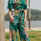 Fashion Printing Casual Lace Up Jumpsuit