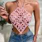 Heart Sequins Acrylic Metal Chain Stitching Halterneck Vest Women