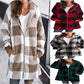 European Velvet Women's Long-sleeved Plaid Hooded Zipper With Pockets Baggy Coat