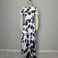 Modern Art-Style Black-and-White Abstract Print Dress
