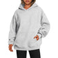 Sweats à capuche pour femmes avec poches, sweat-shirt tendance uni, pull à capuche surdimensionné, vêtements pour femmes