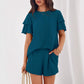 Women's Fashionable Casual Two-Piece Set Crew-Neck Short-Sleeve Top And Shorts