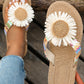 Ins New Summer Woven Herringbone Flip-flops Women's Fashion Beach Slippers