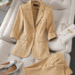 Half Sleeve Blazer And Pant Suit Ladies Women Female Jacket