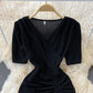 Shiny Silk Dress Temperament Goddess Waist Small Buttocks