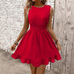 Women's Solid-color Sleeveless Ruffled Dress