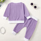 Ensemble pull gaufré imprimé pour fille