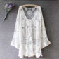 Summer Plus Size Women's Clothing Oversize Thin Lace Crocheted Hollow Out Sun Protective Blouse Ice Silk Wool Sweater Top