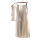 Popular White Pleated High-end Coat Skirt Two-piece Set