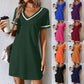 Women's Dress Black V-neck Casual Short Sleeve Dress
