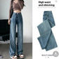 Women's Retro Blue Straight Jeans