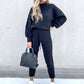 Autumn And Winter Long Sleeve Fleece Fashion Casual Sweater Suit