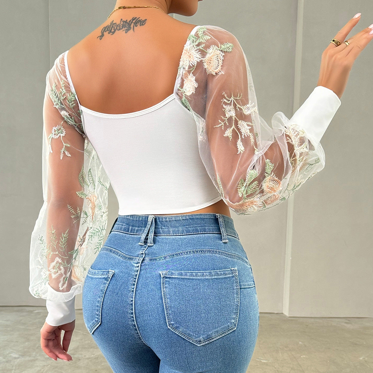 Lace V-neck Women's Top
