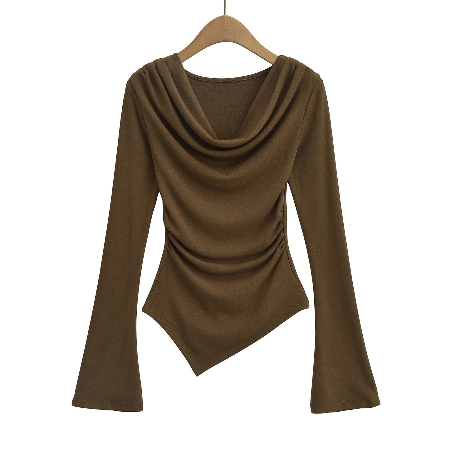 Women's American-style Off-shoulder Flared Long-sleeved Base