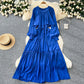 Designer-style Irregular Ruffled Patchwork Dress