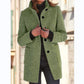 Fashion Stand Collar Woolen Coat With Pockets Fall Winter Casual Button Outwear For Women Clothing