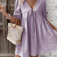 Deep V-neck Design Chest Lace-up A- Line Dress