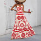 Printed Strap Maxi Dress With A Vacation-ready Open-back Design