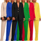 Solid Color Suit Collar Button Two-piece Set Suit