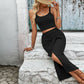 Women's All-match Commute Fashion Suit Camisole Slit Skirt Two-piece Set