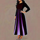 Elegant Socialite Printed Gradient Long Dress