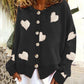 Pull cœur pour femme, cardigan simple boutonnage, manteau en tricot, vêtements d'extérieur