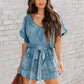 Women's Summer Denim Washed Loose Cotton Jumpsuit