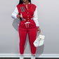 Letter Color Matching Jacket Single-breasted Letter Printed Baseball Uniform Sports Suit